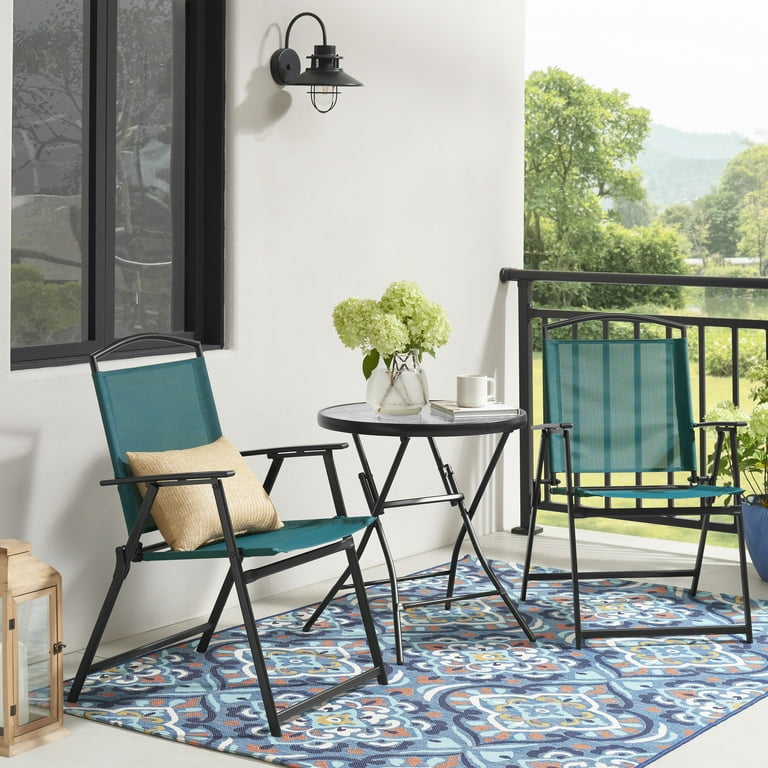 Mainstay Albany Lane 3 Piece Bistro Set, Teal - Walmart.com