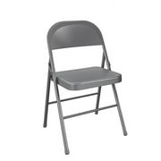 Mainstays All-Steel Metal Folding Chair, Double Braced, Gray