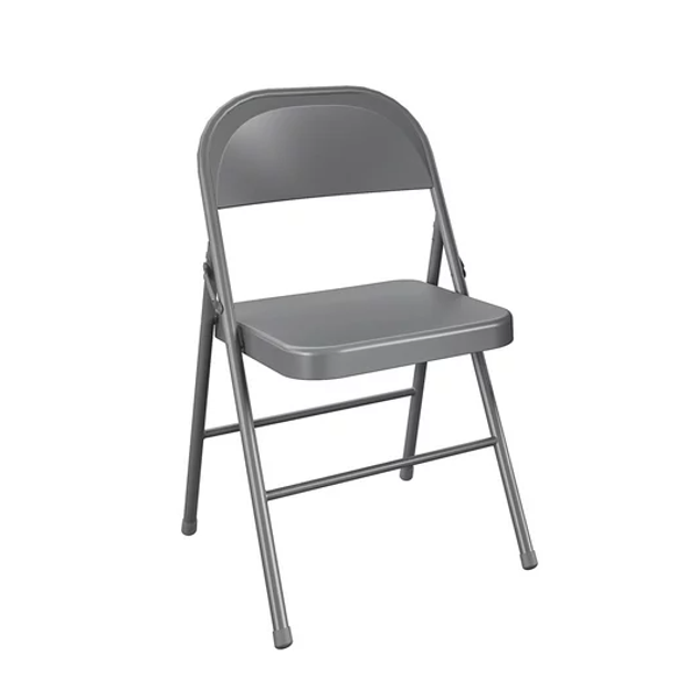 Mainstays AllSteel Metal Folding Chair, Double Braced, Gray