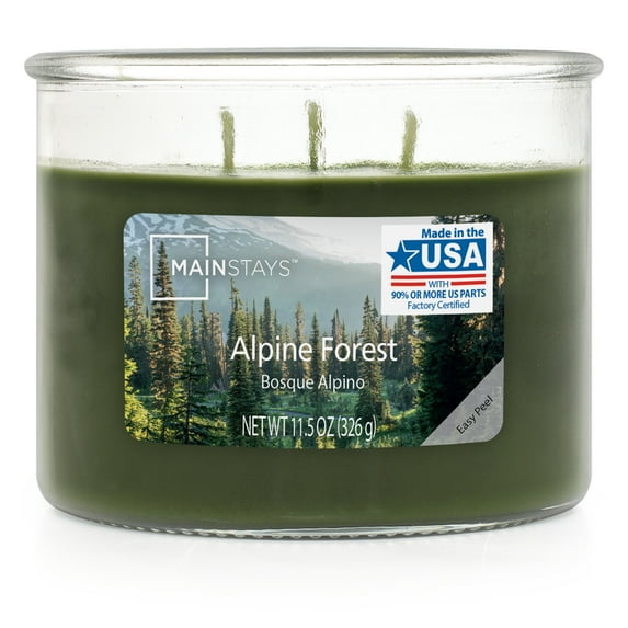 Mainstays Alpine Forest Scented 3-Wick Jar Candle, 11.5 oz