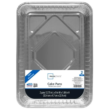 Mainstays Aluminum Cake Pans,13" x 9", 2 Count