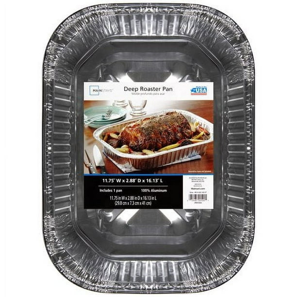 Mainstays Aluminum Deep Roaster Pan - Walmart Business Supplies