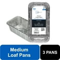 thumbnail image 1 of Mainstays Aluminum Foil 2 lb. Loaf Pans, 3 Count Disposable for Easy Cleaning, 1 of 5
