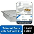 thumbnail image 1 of Mainstays 9" x 6.5" Aluminum Pans with Folded Lids, 3 Count, 1 of 6