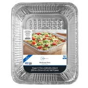 Mainstays Aluminum Foil Rectangular Multi-Use Half Steam Pan Set, 10 Count 11.73" x 9.28" x 2.56"