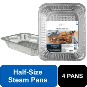 Mainstays Aluminum Half Steam Table Pans, Disposable, 4 Count