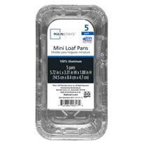Mainstays Aluminum Mini Loaf Pans, 5 Count Disposable for Easy Cleaning 5.72" x 3.31" x 1.88"