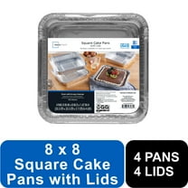 Mainstays 8" Aluminum Square Cake Pans with Lids, 4 Count