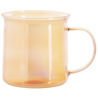 Keimprove Glass Coffee Mug with Lid and Handle 11.8oz Good Morning