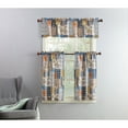 thumbnail image 1 of Mainstays 3-Piece Semi Sheer Rod Pocket Kitchen Window Tier Pair and Valance, 2 Café Curtains and 1 Curtain Valance, Multicolor Patchwork, 54"W x 36"L, 1 of 3
