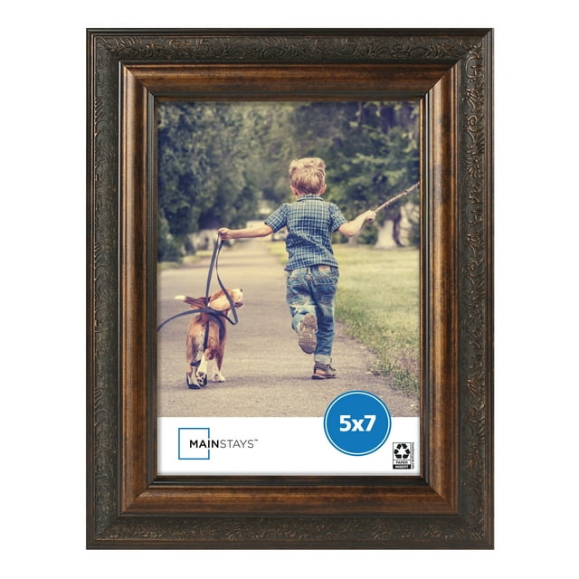 Mainstays 5x7 Antique Bronze Decorative Tabletop Picture Frame with ...