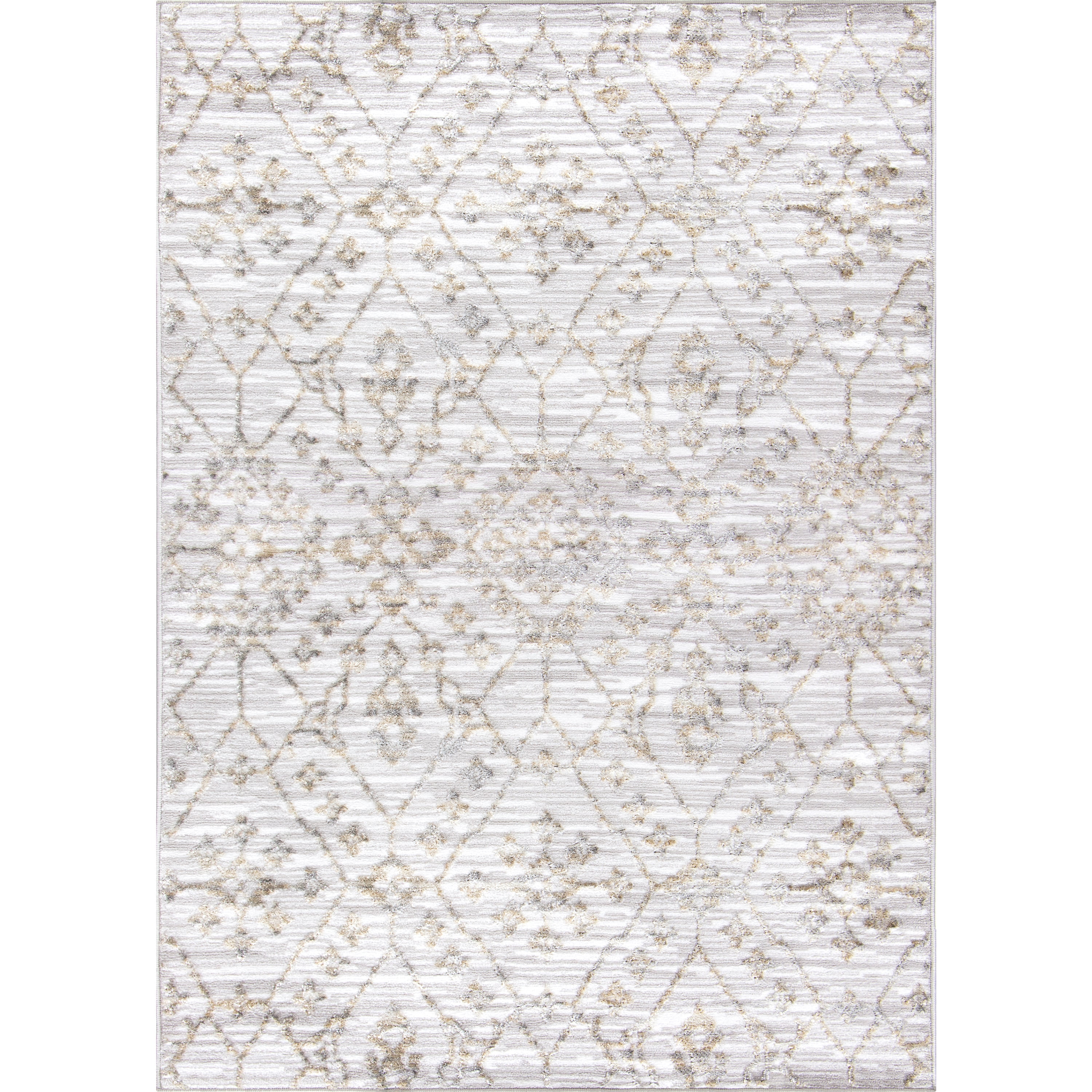 Mainstays Antiqued Gray Print, Area Rug, 5'x7'