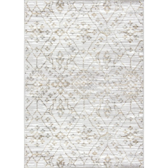 Mainstays Antiqued Gray Print, Indoor Area Rug, 5'x7'