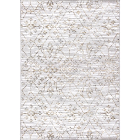 Mainstays Antiqued Gray Print, Indoor Area Rug, 5'x7'
