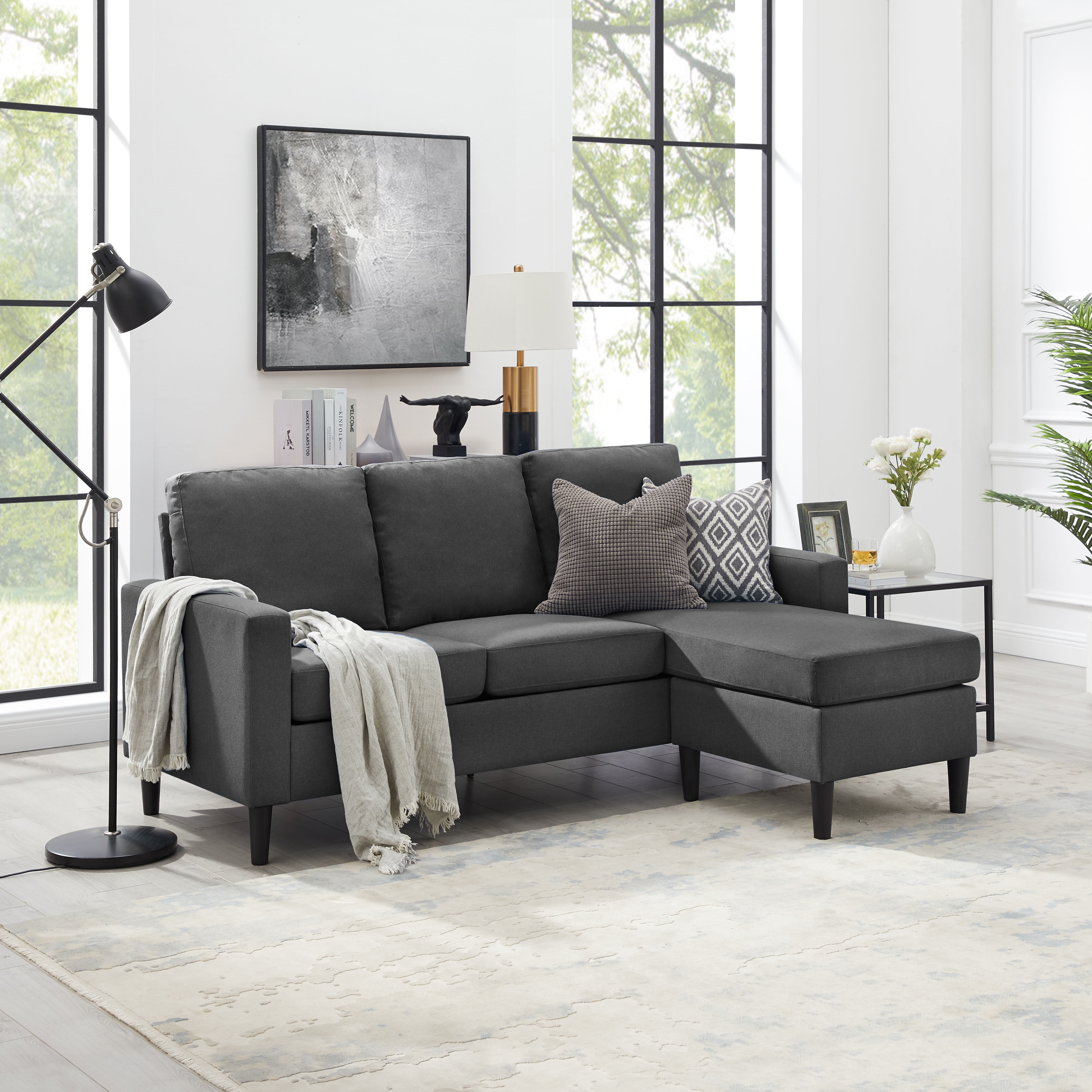 Mainstays Apartment Reversible Sectional Multiple Colors