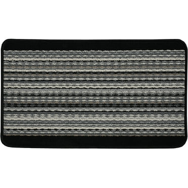 Mainstays Apollo Striped Indoor Polypropylene Area Rug, Black, 17.4" x 30"