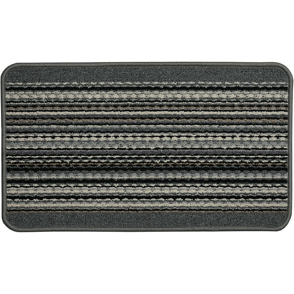 Mainstays Apollo Striped Indoor Polypropylene Area Rug, Grey, 17.4" x 30"