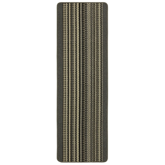 Mainstays Apollo Striped Indoor Polypropylene Area Rug, Grey, 19.5" x 72"