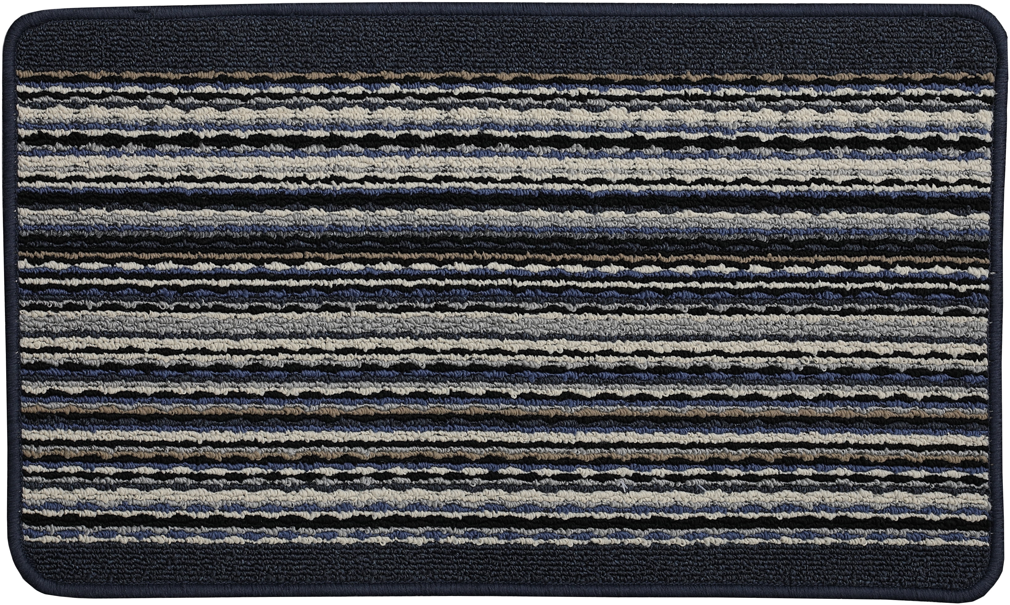Mainstays Apollo Striped Indoor Polypropylene Area Rug, Navy, 17.4" x 30"