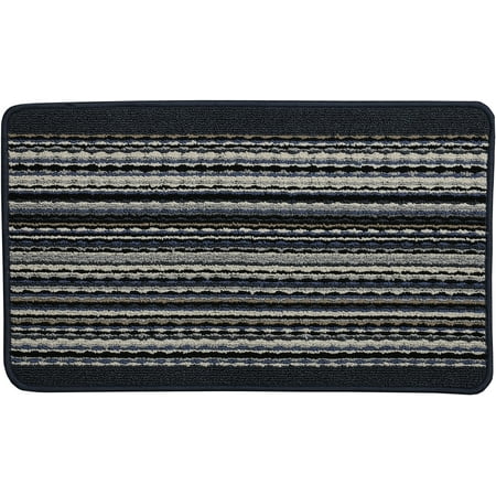 Mainstays Apollo Striped Indoor Polypropylene Area Rug, Navy, 17.4" x 30"