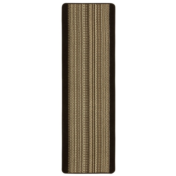 Mainstays Woven Apollo Striped Indoor Polypropylene Tan and Chocolate Runner Rug, 1'7.5" x 6'