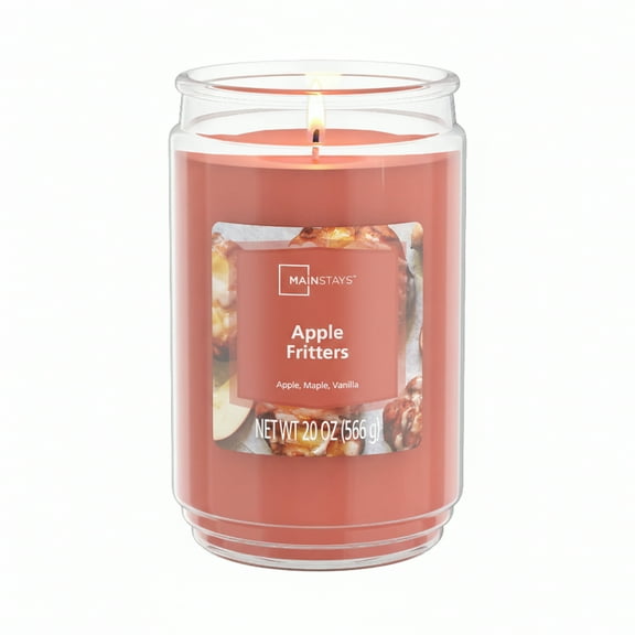Mainstays Single-Wick Scented Glass Jar Candle, Apple Fritters, 20oz.