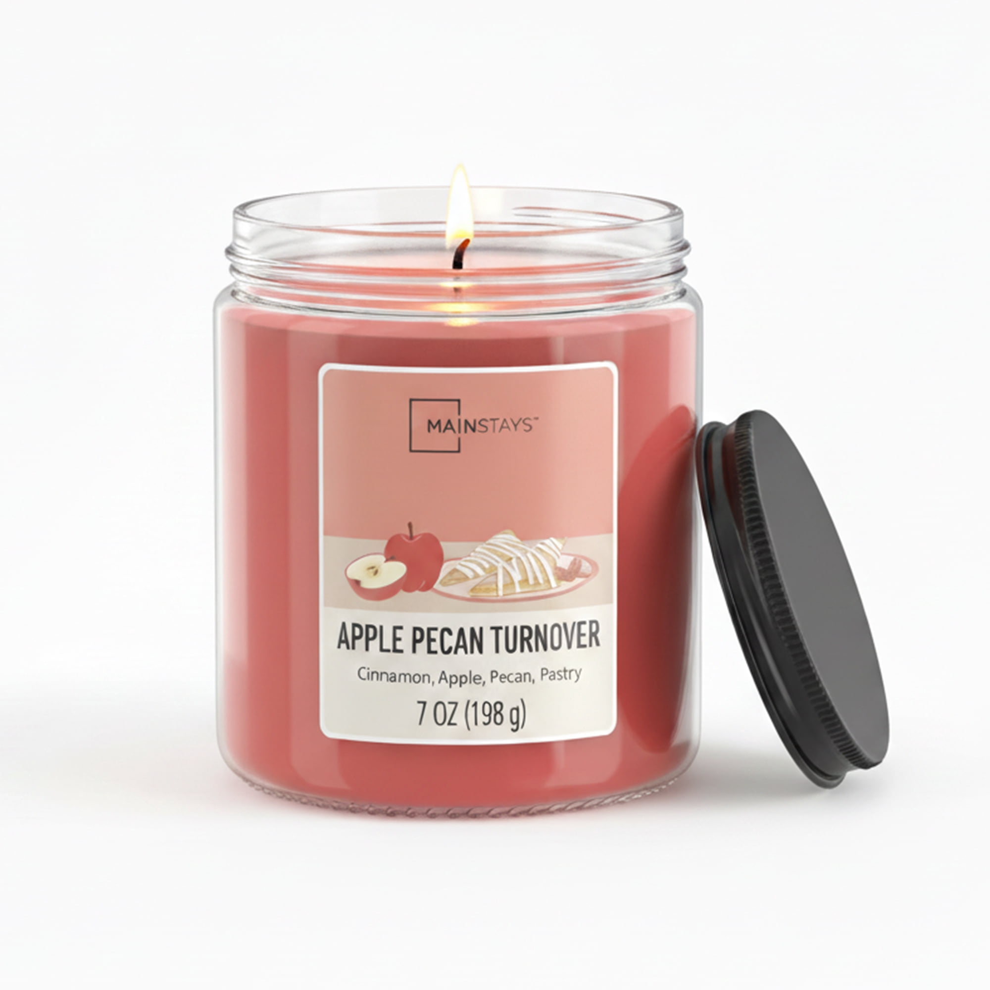 Mainstays 3-Wick Scented Glass Jar Candle, Apple Pecan, 7oz.