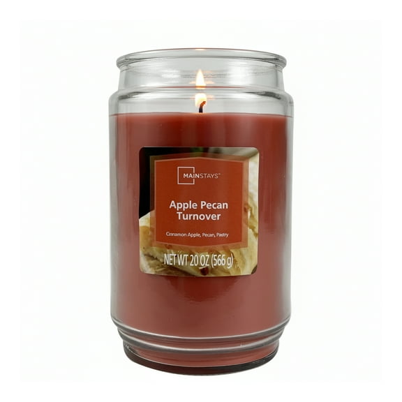 Mainstays Single-Wick Scented Glass Jar Candle, Apple Pecan, 20oz.