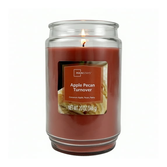 Mainstays Single-Wick Scented Glass Jar Candle, Apple Pecan, 20oz.
