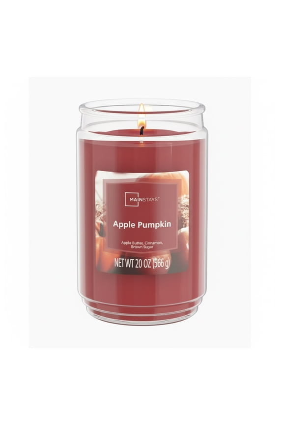 Single-Wick Scented Glass Jar Candle, Apple Pumpkin, 20oz.