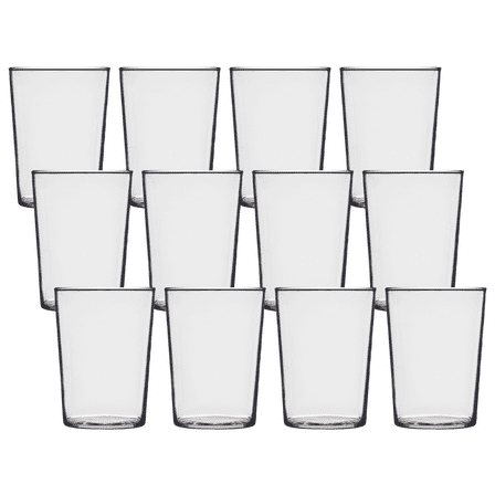 Mainstays Arabella Drinking Glass, 16 oz Clear Tumbler, Set of 12
