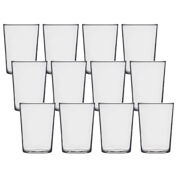 Mainstays Arabella Drinking Glass, 16 oz Clear Tumbler, Set of 12