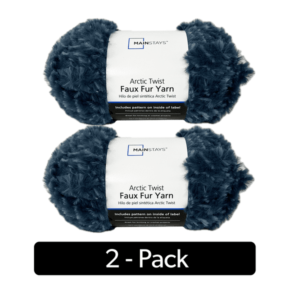 Mainstays Arctic Twist, 54.7 yd, Dark Blue Multi, 100% Polyester, Super Bulky, Pack of 2