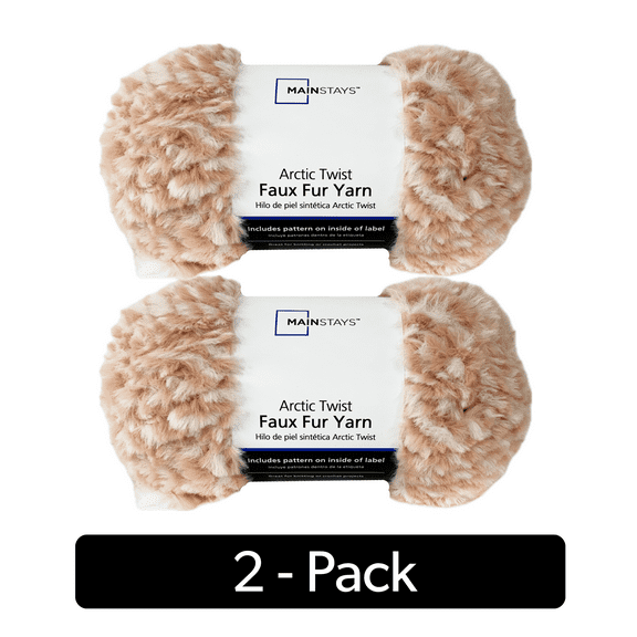 Mainstays Arctic Twist, 54.7 yd, Pink, 100% Polyester, Super Bulky, Pack of 2