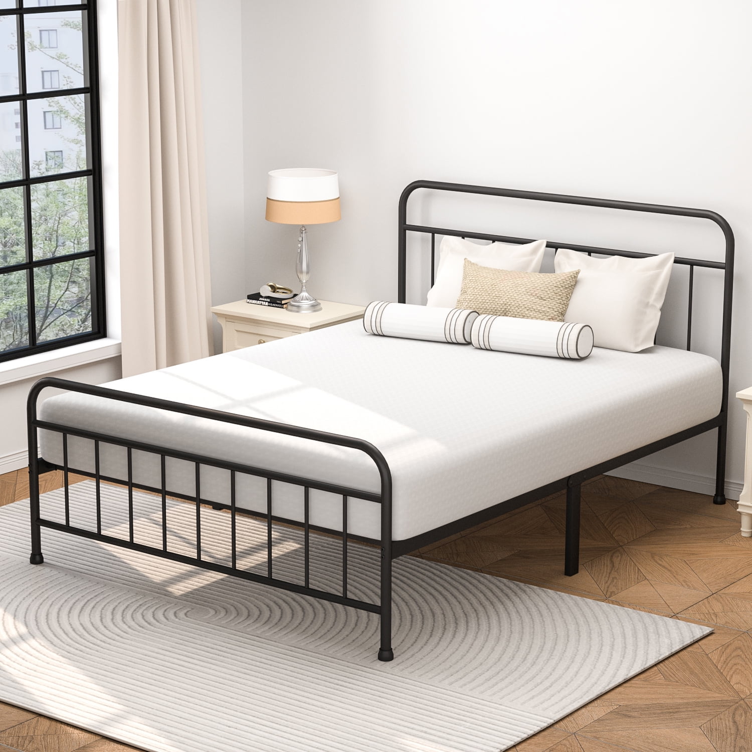Mainstays Ardent King Metal Spindle Bed, Black,Adult