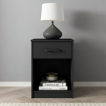 Mainstays Ardent Nightstand with 1 Drawer, Black