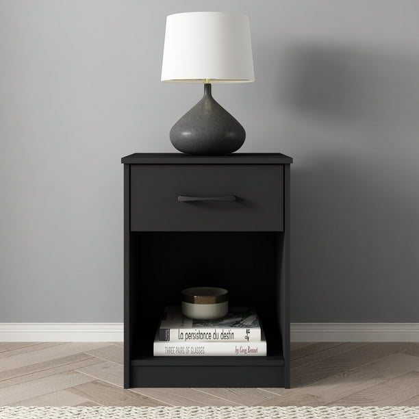 One drawer nightstand black discount