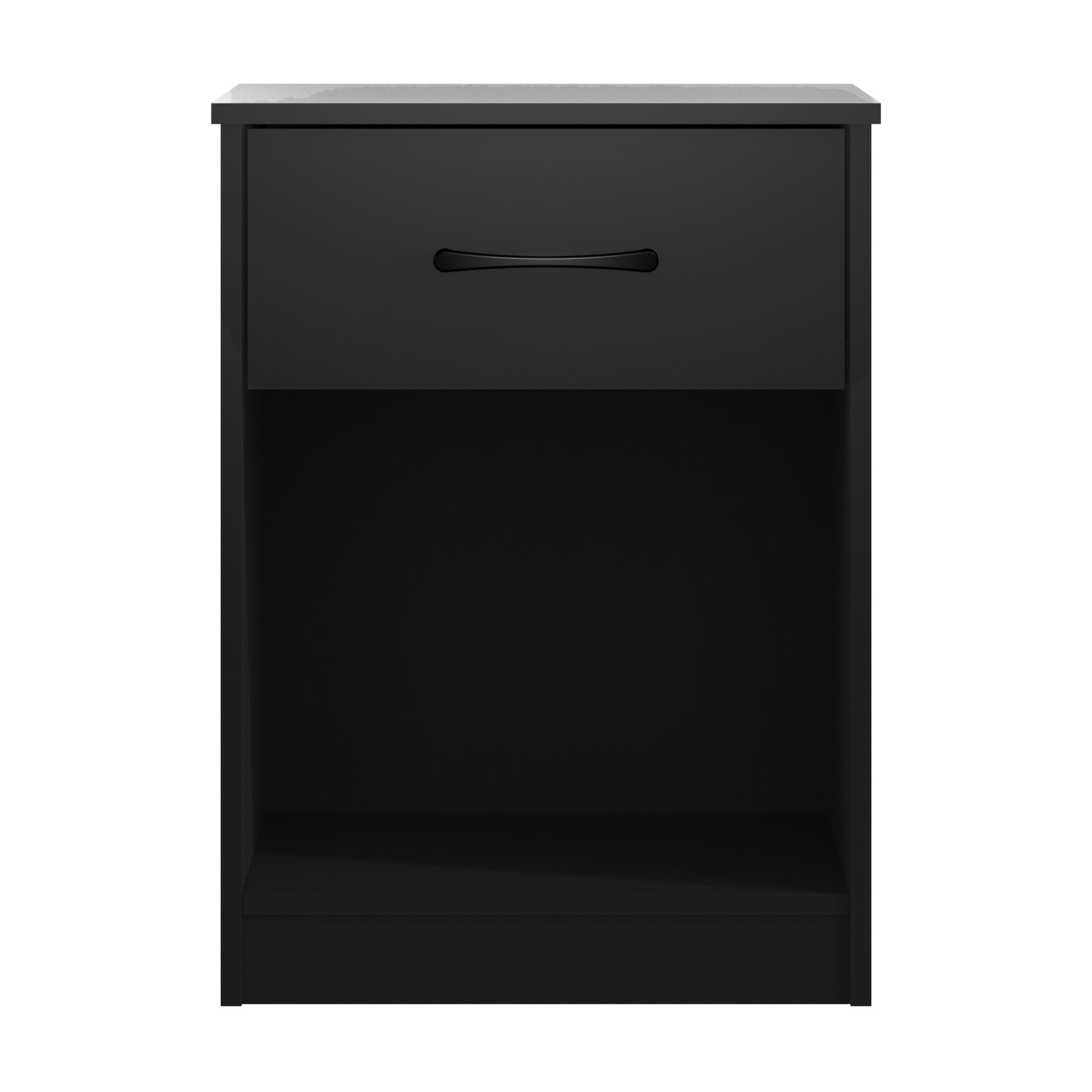 Mainstays Ardent Nightstand with 1 Drawer Black Walmart