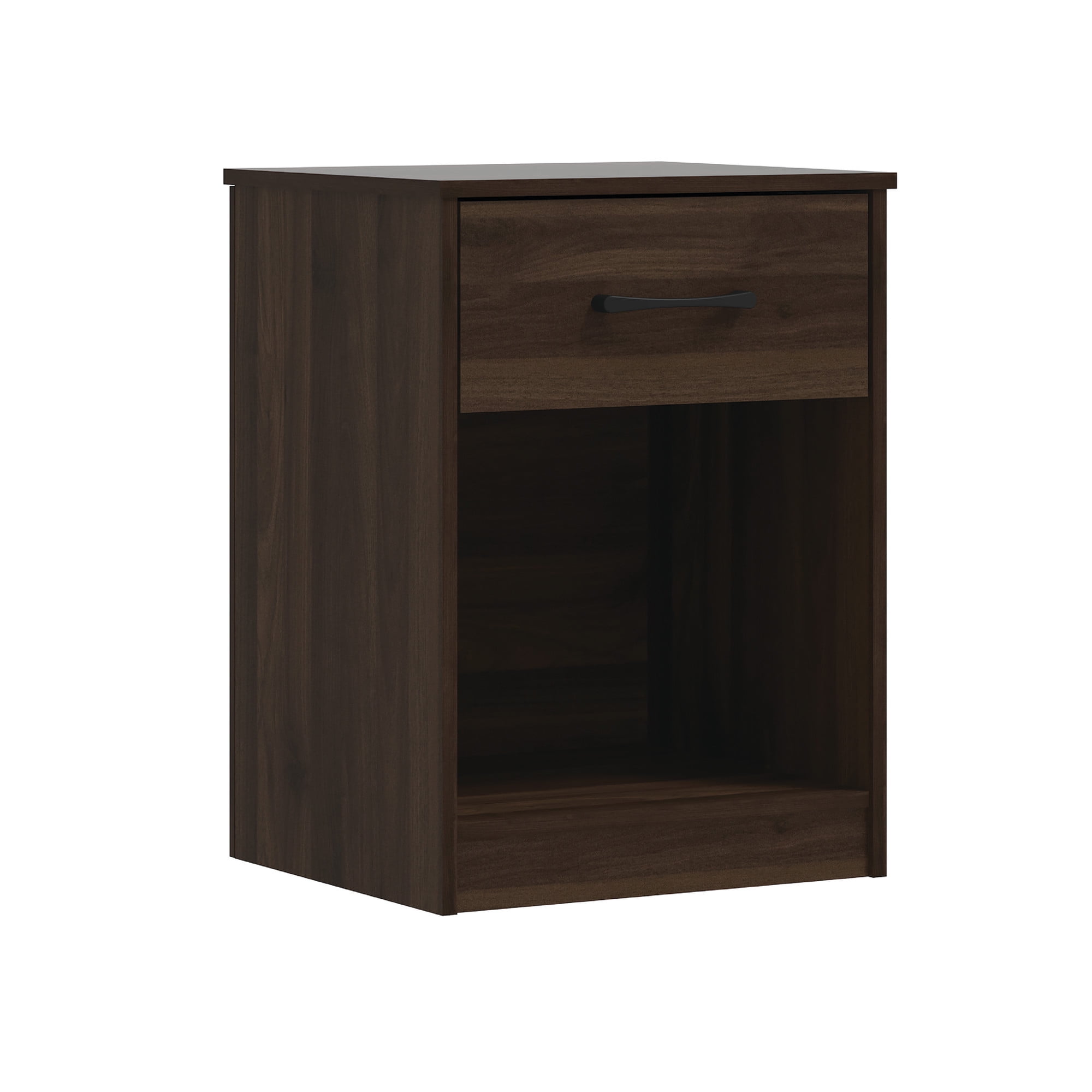 Mainstays Ardent Nightstand with 1 Drawer, Dark Walnut