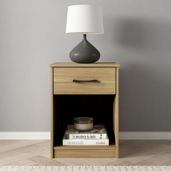 Mainstays Ardent Nightstand with 1 Drawer, Euro Oak