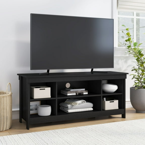 Mainstays Ardent No Tools Open Shelf TV Stand Console for TVs up to 50", Black