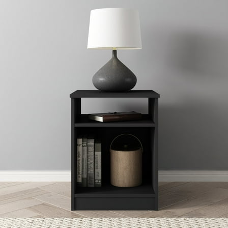 Mainstays Ardent Open Shelf Nightstand, Black