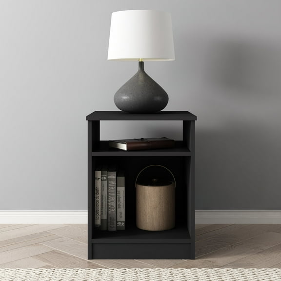 Mainstays Ardent Open Shelf Nightstand, Black