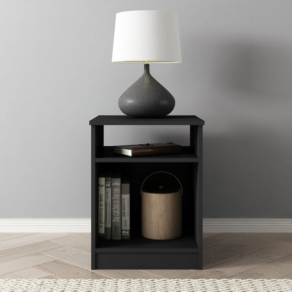 Mainstays Ardent Open Shelf Nightstand, Black