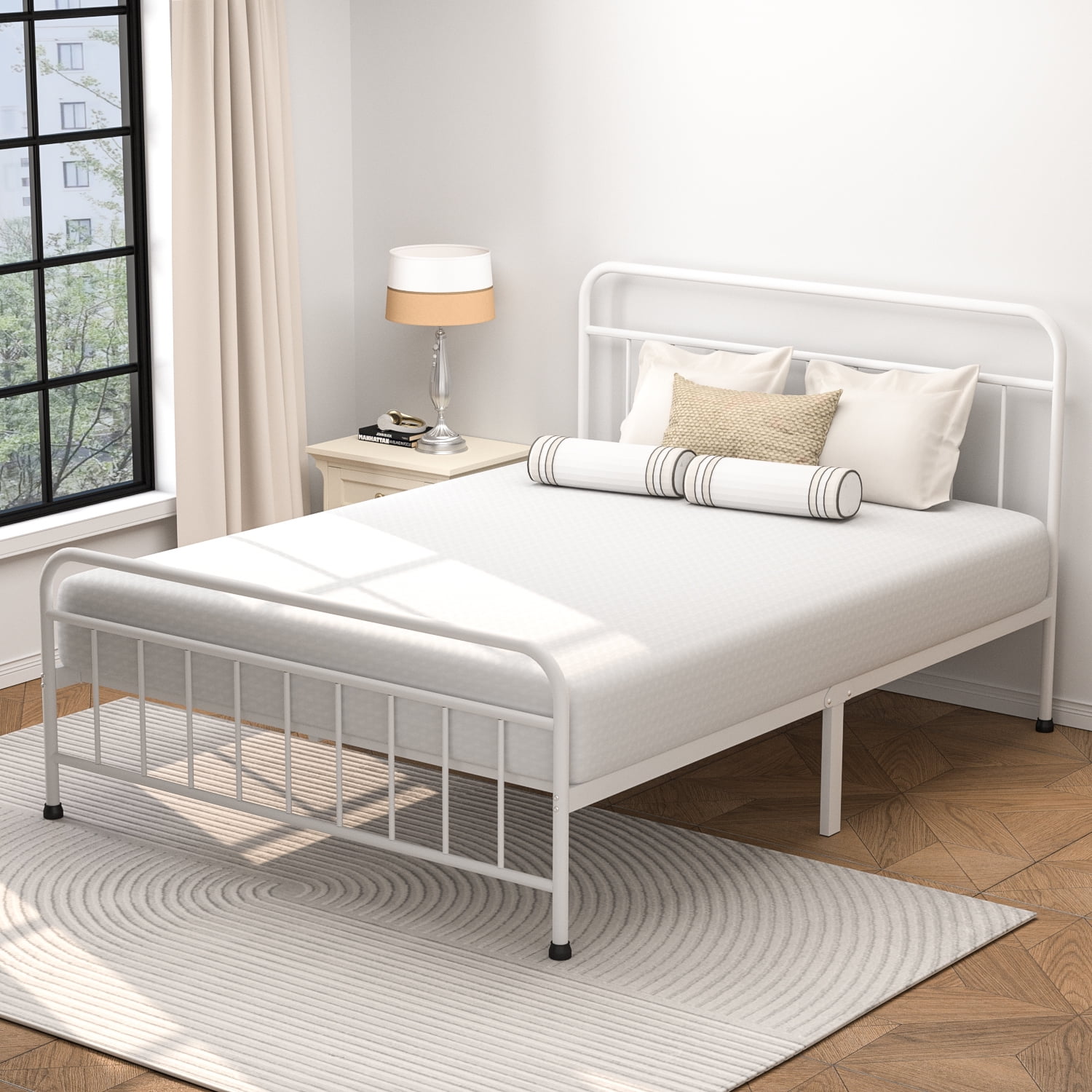 Mainstays Ardent Queen Metal Spindle Bed White Adult