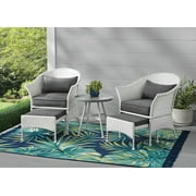 Mainstays Arlington Glen 5-Piece Outdoor Wicker Patio Furniture Set, White