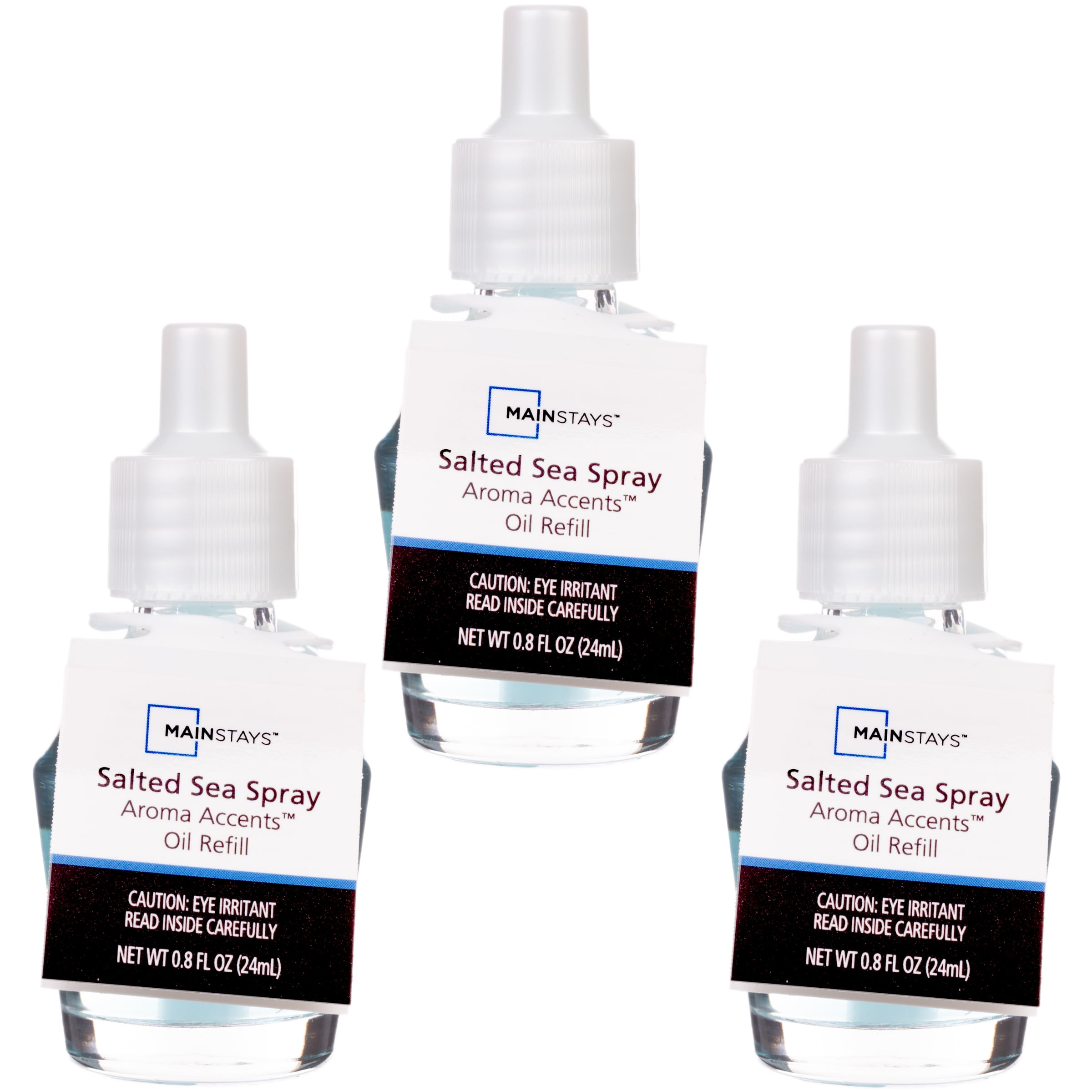 Mainstays Aroma Accents Oil Refill 24 mL, Salted Sea Spray, 3 Pack