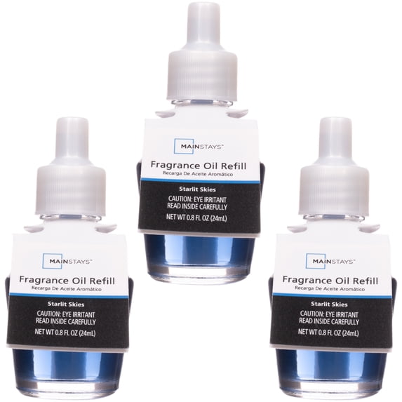 Mainstays Aroma Accents Oil Refill 24 mL, Starlit Skies, 3 Pack