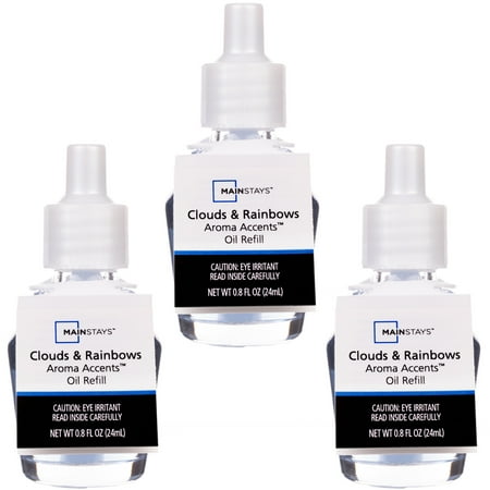 Mainstays Aroma Accents Oil Refill, Clouds & Rainbows, 3pk