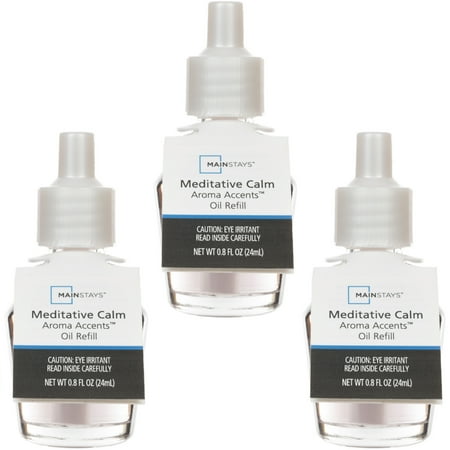 Mainstays Aroma Accents Oil Refill, Meditative Calm, 3pk